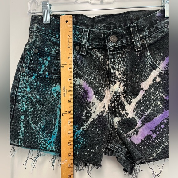 Vintage Upcycled Space Dyed Festival Shorts Sz. S/M - Picture 3 of 5